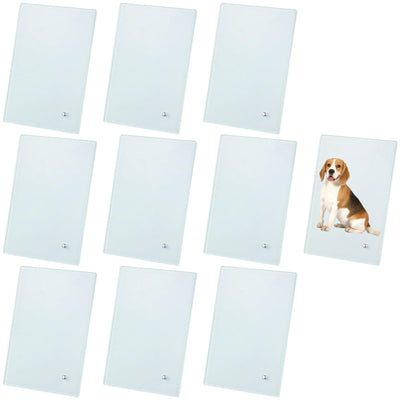 10 PCS Sublimation Glass Photo Frames Bulk, Blank Tempered Glass Frames, Glass Picture Frames 4.3 x 6.3 Inches Heat Transfer Frames with Display Stands for DIY Personalized Gift