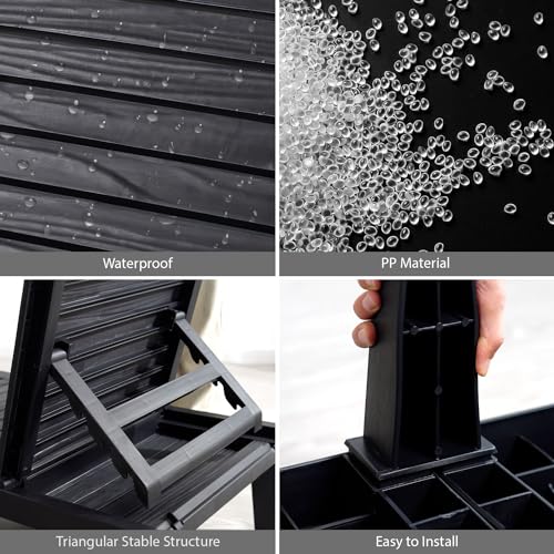 Nestl Patio Chairs - Waterproof Outdoor Chaise Lounge Chair, Set of 2 Adjustable Lawn Chairs, Lightweight Black Chaise Lounge Outdoor Nestl