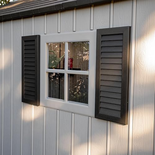 Lifetime Outdoor Storage Shed, 8x20 Ft, Gray, Resin Backyard Tool Shed with Lockable Doors and Weather-Resistant Panels Lifetime