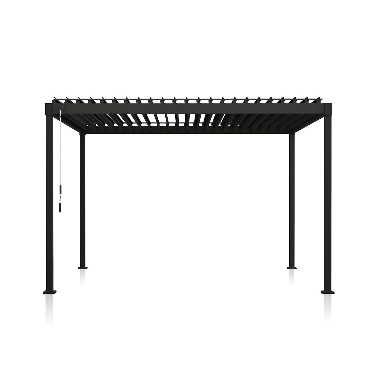 MIRADOR 80S Louvered Pergola 10' x 12', Modern Style with Adjustable Louvers and Integrated Drainage System for Deck Garden Yard, Easy Installation, Charcoal MIRADOR