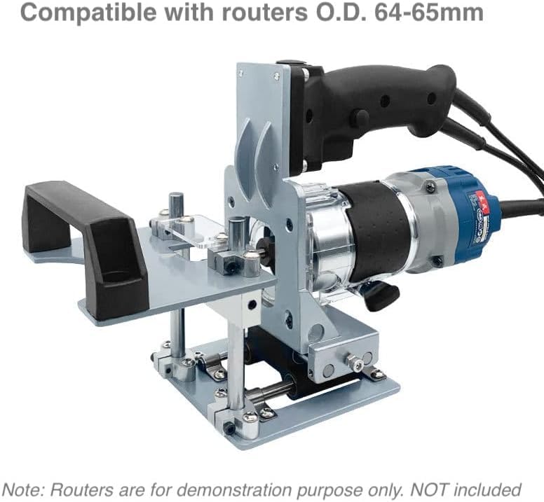 Mortise and Tenon Jig Tools for Woodworking Routers, Tenon Cutter, Mefape Manual Mortising Machine, Invisible Slotting Machine Jig Stand, 3-Axis Guide Rail for Adjust Trimming Length and Width Mefape