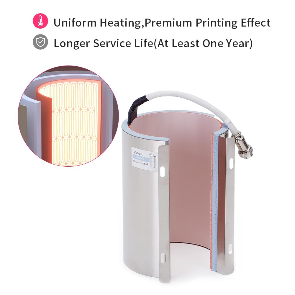 PYD Life 40 OZ Tumbler Heat Press Attachment with 5 Pin for 40 OZ Sublimation Tumblers Top Straight Area,Suitable for Max Tumbler Heat Press PYD Life