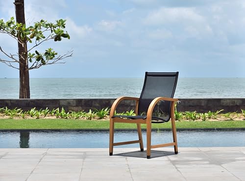 Amazonia Franklin 11-Piece Rectangular Extendable Patio Dining Set | Teak Finish and Weather-Net Technology | Ideal for Outdoors and Indoors Amazonia