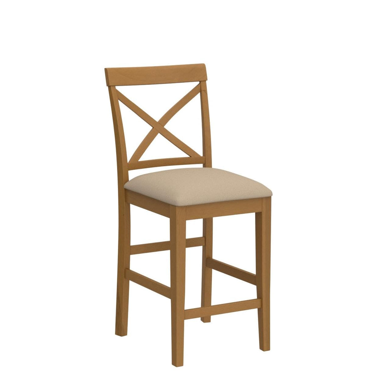 East West Furniture PBS-OAK-C Pub Counter Stool Bar Chair - Linen Fabric Pub Height Wooden Chairs, Set of 2, Oak East West Furniture