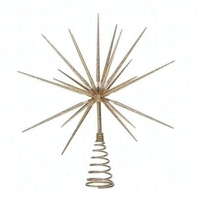 Roman 133174 Gold Burst Tree Topper Spikes on Spring, 15 inch