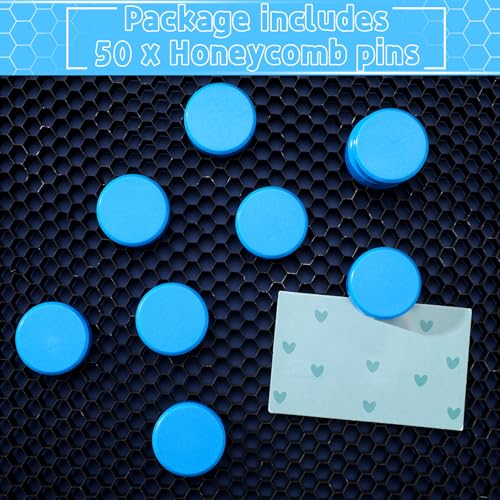 Blulu 50 Pcs Magnetism Honeycomb Pin for Laser Cutting 1.18 Inch Honeycomb Bed Pins Hold Down Laser Engraving Accessories Supplies Machine Fixing Needle Engraver Machine Accessories(Blue) Blulu