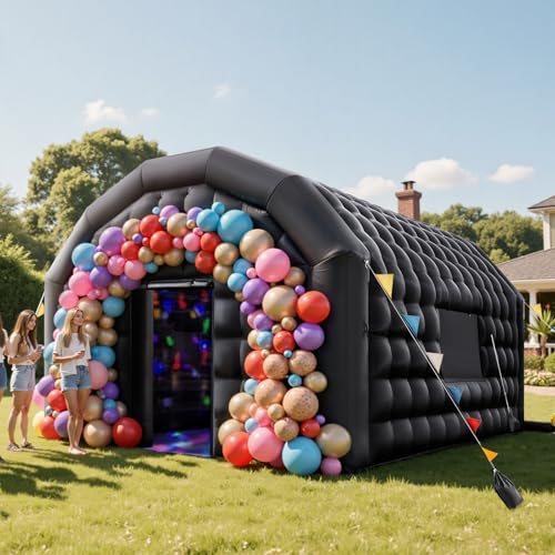 VEVOR Inflatable Nightclub, 19.7 x 16.4 x 12 ft Inflatable Party Tent with 680W Blower & Sandbag, Ventilated Blow up Night Club with 2 Windows, Air Cube House for Event Birthday Wedding Party VEVOR