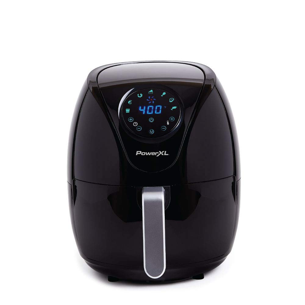 PowerXL Air Fryer 4 QT Maxx, Special Edition 2022, Extra Hot Air Fry, Cook, Crisp, Broil, Roast, Bake, High Gloss Finish, Black (4 Quart) PowerXL