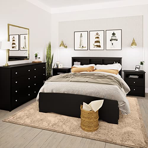 Prepac Sonoma 8 Drawer Double Dresser for Bedroom, 15.75" D x 59" W x 36.25" H, Black Prepac