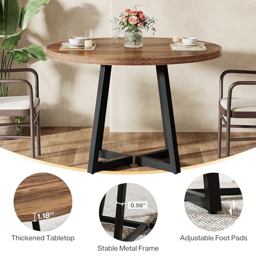Tribesigns 31.5" Round Conference Table, Small Wooden Meeting Table for 2-4 People, Compact Office Table for Small Spaces, Seminar Room Tribesigns