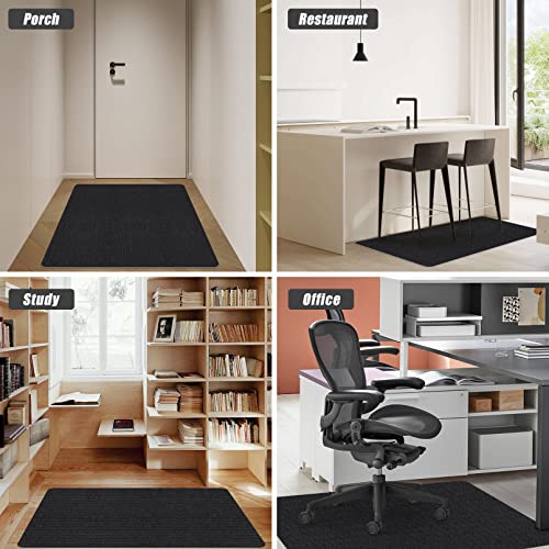 Sycoodeal Office Chair Mat for Hardwood Floor,Office Computer Gaming Chair Mat for Tile Floor,Large Floor Protector Rug,Anti-Slip,Easy to Clean,Pure Black(48"x36") Sycoodeal