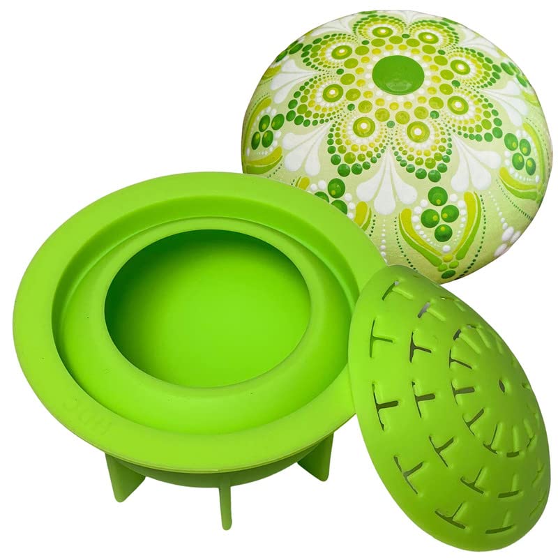 Silicone Mold for Making Smooth Rocks and Stones for Art - Includes Dome Template - Design #1 by Happy Dotting Company - Reusable for Art Including Mandala Dotting - Drawing Painting DIY Crafts Happy Dotting Company