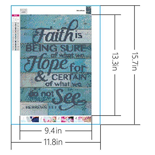 5D DIY Diamond Painting, Faith Hope See Diamond Painting Kits for Adults Full Drill Round Diamond Gem Art Beads Painting for Kids Perfect for Home Wall Decor 11.8x15.7 inch Grneric
