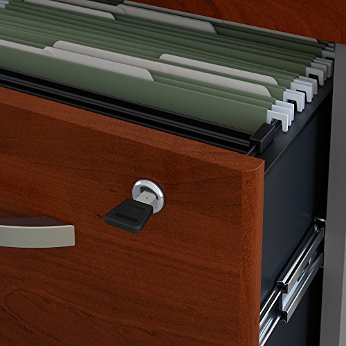 Bush Business Furniture Series C 2 Drawer Rolling File Cabinet in Hansen Cherry - Assembled, Mobile Document Storage for Home or Professional Office Bush Business Furniture
