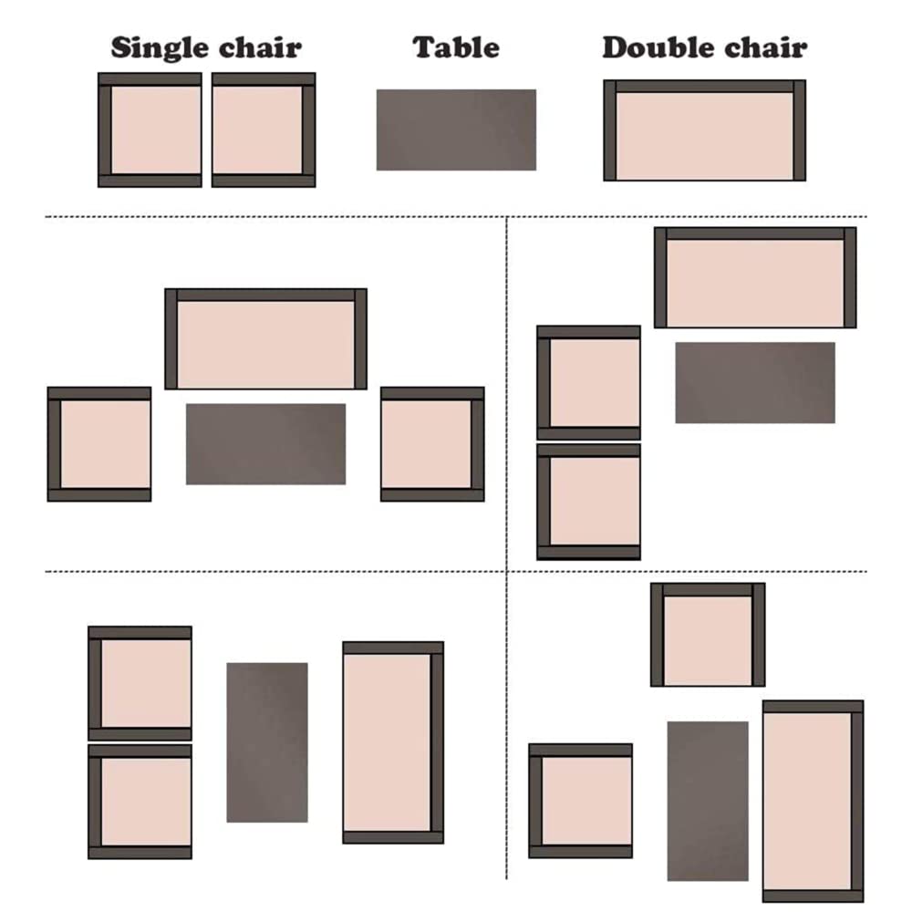 FDW Patio Furniture Sets 4 Piece Rattan Chair Patio Sofas Wicker Sectional Sofa Outdoor Conversation (Brown and Tan) FDW