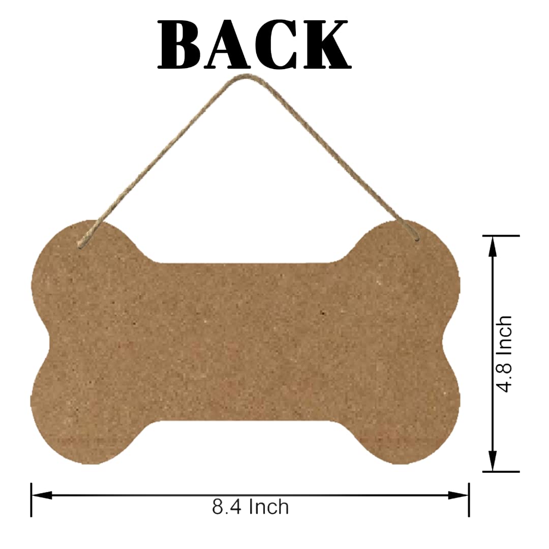 Personalized Dog Bone Dog House Wooden Sign Decor Custom Name Wooden Plank Rustic Wall Decor Pet Sign for Home Farmhouse Decor 8.4*4.8Inch Generic