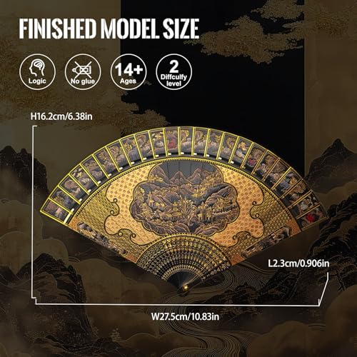 Piececool 3D Metal Puzzles for Adults, Folding Fan Metal Model Kits,Handheld Fan Building Kit for Women,DIY Crafts for Adult Family Time,Home Decor Best Gifts