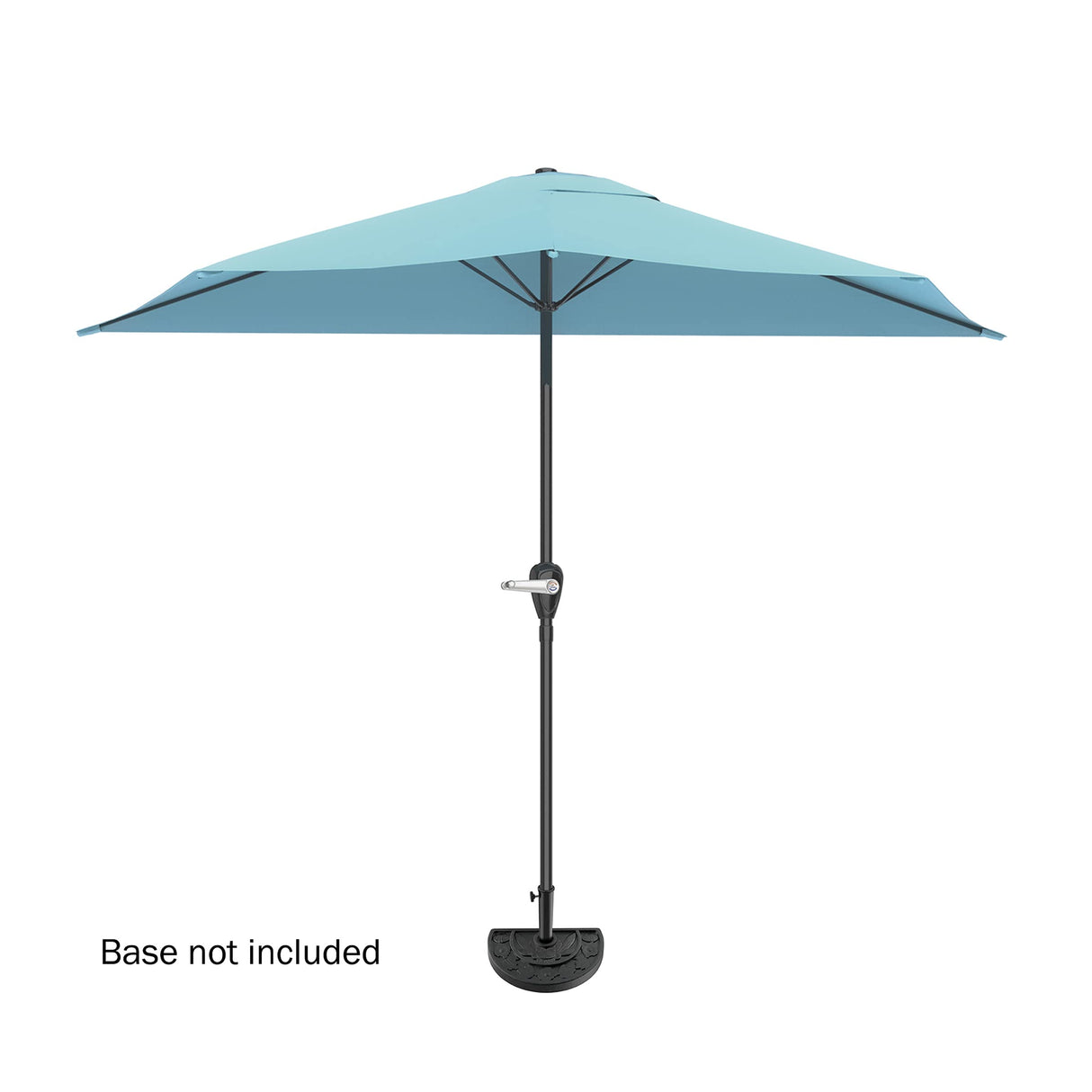 Half Umbrella Outdoor Patio Shade - 9 ft Patio Umbrella with Easy Crank - Small Canopy for Balcony, Table, or Deck by Pure Garden (Blue) Pure Garden