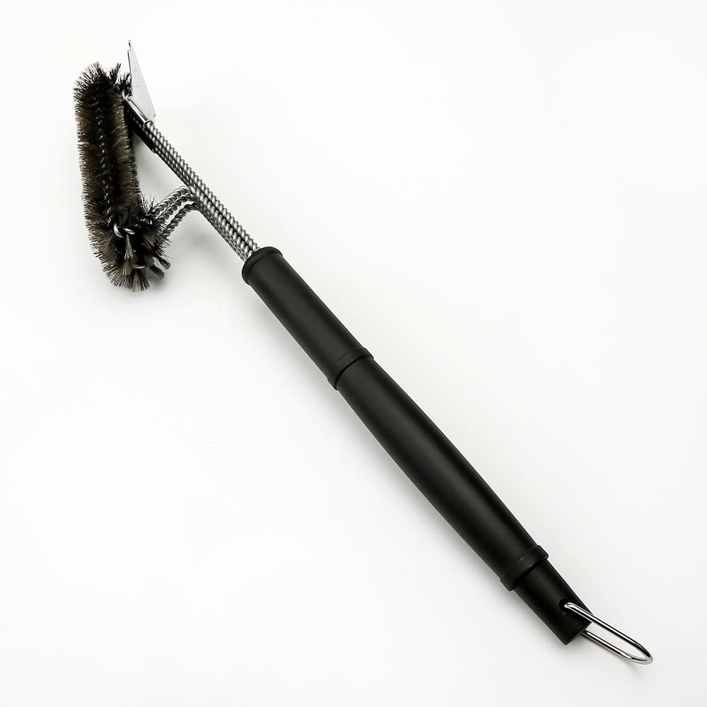 Generic Stainless Steel Grill Brush with Scraper – Ultra Durable, Safe Triple Woven Wire Bristles, Ergonomic Handle for Ideal Grilling Generic