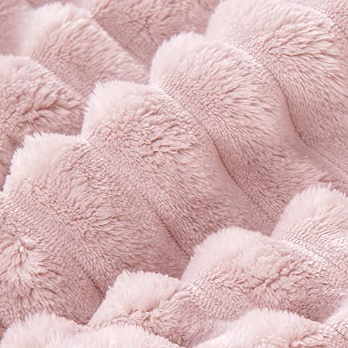 BEDELITE Fleece Twin Comforter Set -Super Soft & Warm Fluffy Pink Bedding, Luxury Fuzzy Heavy Bed Set for Winter with 1 Pillow case BEDELITE