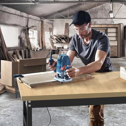 Granper 48" Work Bench with Drawers, Portable Workbench with Wheels and Power Outlets, Heavy-Duty 3000 LBS Capacity Wood Work Table for Garage, Workshop, Office, Home Granper