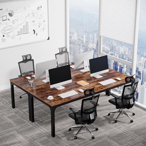 Tribesigns 6.5 FT Conference Room Table, 78.74" W x 27.56" D Large Office Conference Table, Modern Seminar Meeting Table for Boardroom. (Only Table) (Rustic Brown) Tribesigns