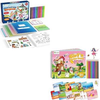 D-FantiX My Storybook Art Kit & Girl's Sticker Book for Kids