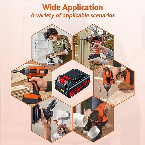 VANON 2Pack Lithium LB2X4020 7.0Ah 20V MAX Replacement for Black and Decker 20V Battery LBXR20 LBXR20-OPE LB20 LBX20 LBX4020 LB2X4020-OPE Visit The Store VANON