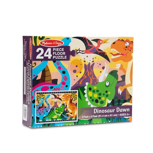 Melissa & Doug Dinosaur Dawn Jumbo Jigsaw Floor Puzzle (24 pcs, 2 x 3 feet) - FSC Certified Melissa & Doug