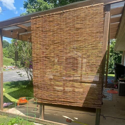 Bamboo Window Blinds 25" 26" 27" 28" 31" 32" 33" 34" 35" 36" 40" 41" 42" 43" 44" 45" 46" 47" 49" 50" 56" 57" 72" Wide, Natural Bamboo Roll Up Curtain Woven Custom Shades Cordless (Size : 40" W x 48" WoodArtSupply