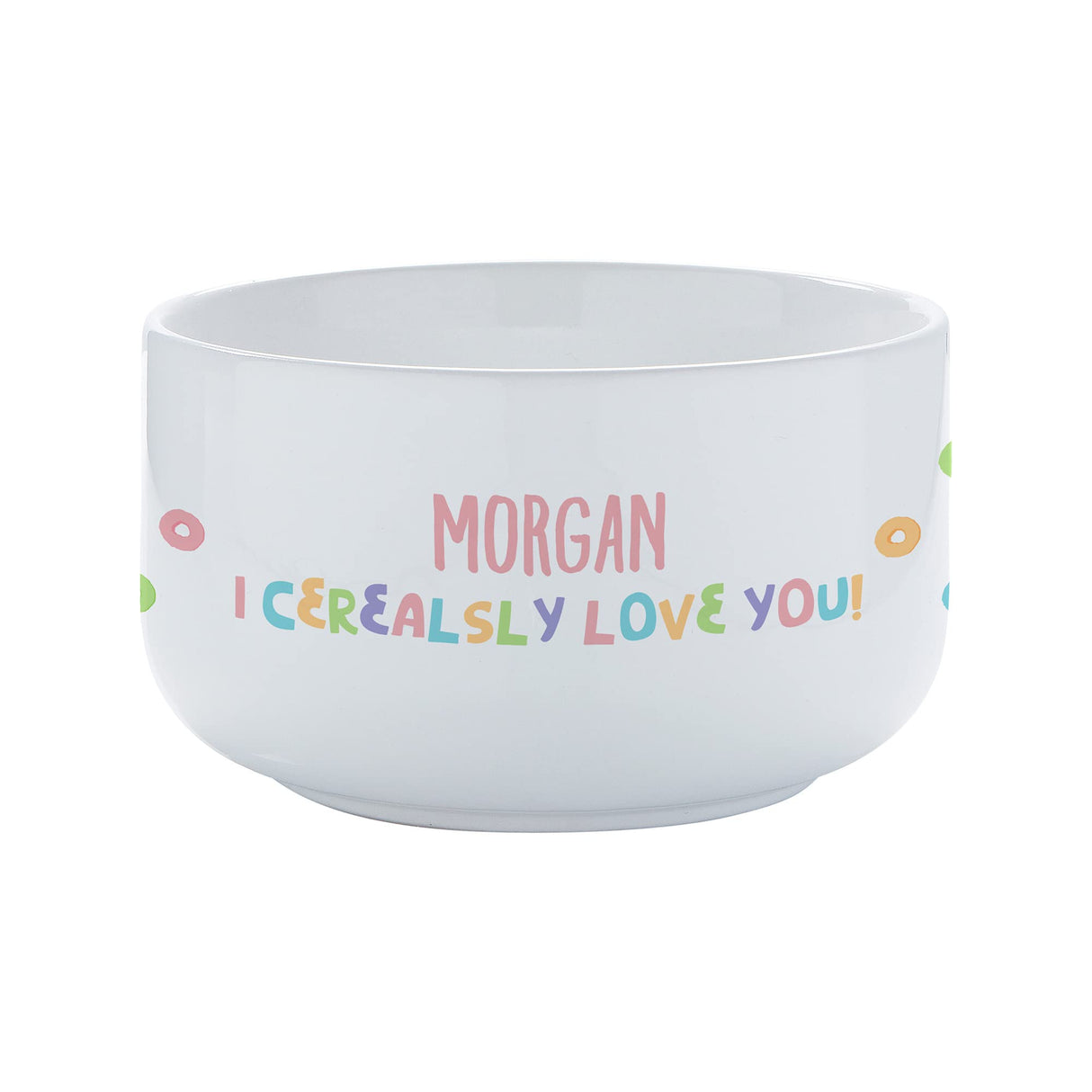 Personalization Universe I Cerealsly Love You 14oz Kids Cereal Bowl - Customizable, Dishwasher and Microwave Safe, Chip-Resistant Stoneware Bowl Perfect for Cereal, Soup, Snacks and More Personalization Universe