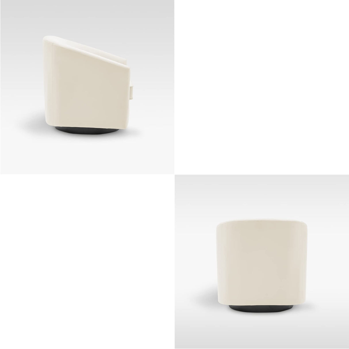 eLuxurySupply Swivel Accent Chair - Traditional Barrel Upholstered Armchair with Swivel Base - Premium High Density Foam Cushion for Supreme Comfort - No Assembly - Cream Velvet eLuxurySupply