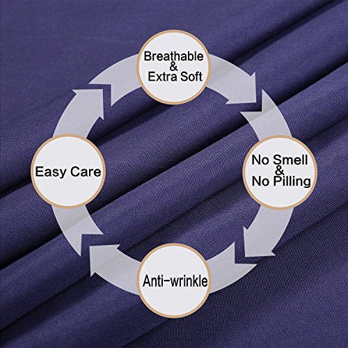 Best Season Bed Sheet Set - 1 Flat Sheet,1 Fitted Sheet and 1 Pillow Cases, Extra Soft Luxury Bedding Set,Deep Pockets,Wrinkle,Fade Resistant - Hypoallergenic- 3 Piece (Twin, Blue) Best Season