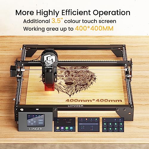 Longer RAY5 Laser Engraver, 5W Output Power, 0.08 * 0.08 mm High Precision ,15.7 "x15.7" Working Area, Equipped with 3.5 inch color screen,Laser Engraving Machine for Wood/Glass/Acrylic/Leather, Longer