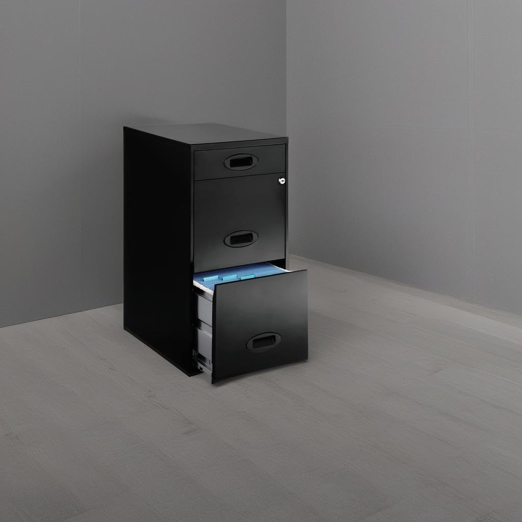 Realspace® SOHO 18"D 3-Drawer Organizer Vertical File Cabinet, Black Realspace