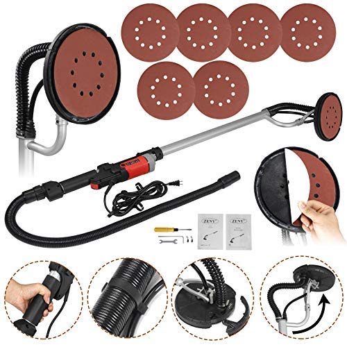 ZENY 800W Electric Drywall Sander Adjustable Variable Speed w/ 6 Sand Pads ZENY