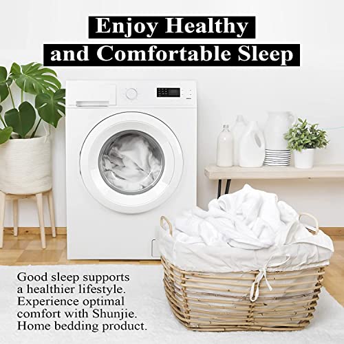 2-Pack Pure Cotton Twin XL Fitted Sheet for Adjustable Bed Split King, 600 TC 16" Deep Pocket Egyptian Cotton Fitted Sheet (2pcs, Twin XL, White) Shunjie.Home