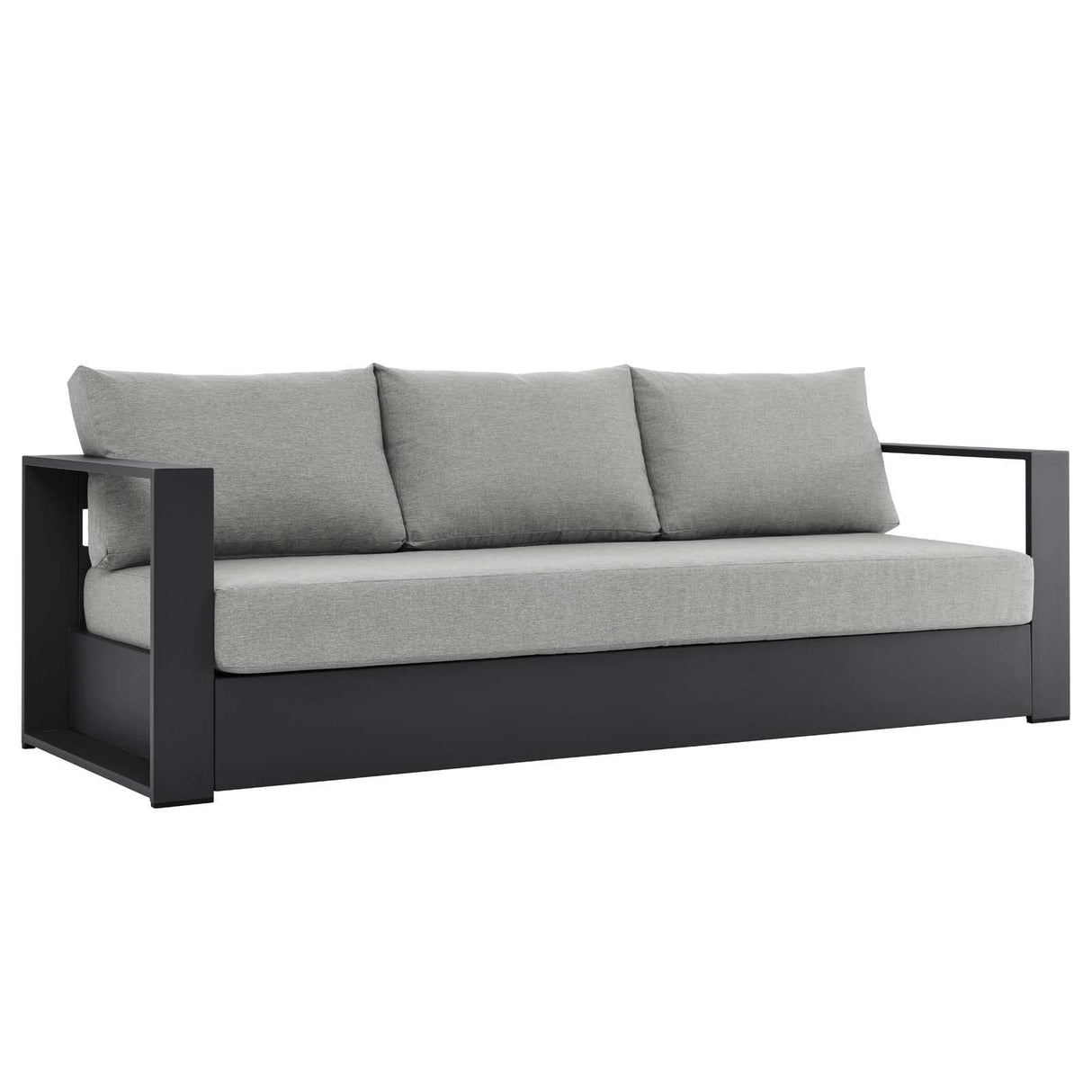 Modway Tahoe Aluminum Outdoor Patio Sofa in Gray Gray Modway