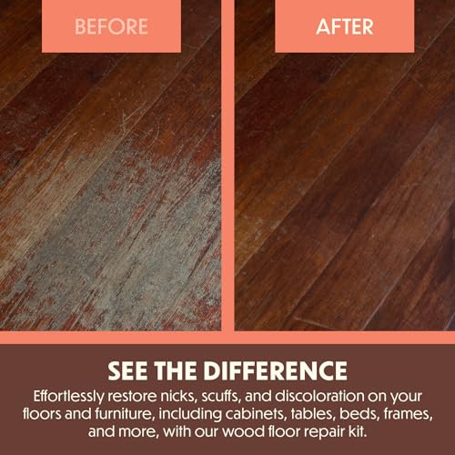 MeasuPro 34-Piece Furniture Repair Kit - Resin Wood Filler, Brushes, Markers & Scraper - Perfect for Stains, Scratches on Floors, Tables, Desks, MeasuPro