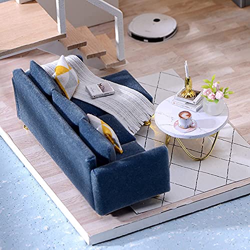 CUTEBEE DIY Dollhouse Miniature with Furniture, DIY Wooden Dollhouse Kit Plus Dust Proof and Music Movement, Creative Room for Valentine's Day Gift Idea(Cozy Time) CUTEBEE