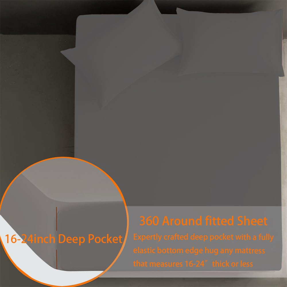 AEHISDHIE Queen Sheet Sets Air Mattress Sheets - 3 Pieces Queen Sheets Sets 16 to 24 inch - Inflate Without Disassembly Convenient & Firm Easy to use Air Mattress (Gray,Queen) AEHISDHIE