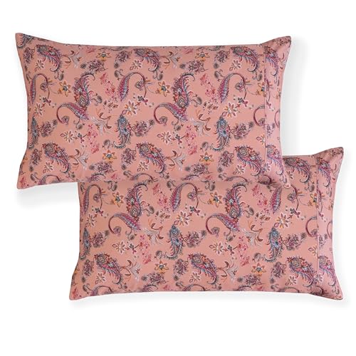 Elegant Comfort Softest and Coziest 6-Piece Sheet Set - 1500 Premium Hotel Quality Microfiber - Deep Pocket, Wrinkle Resistant 6-Piece Paisley Pattern Bed Sheet Set, Full, Paisley Coral Elegant Comfort