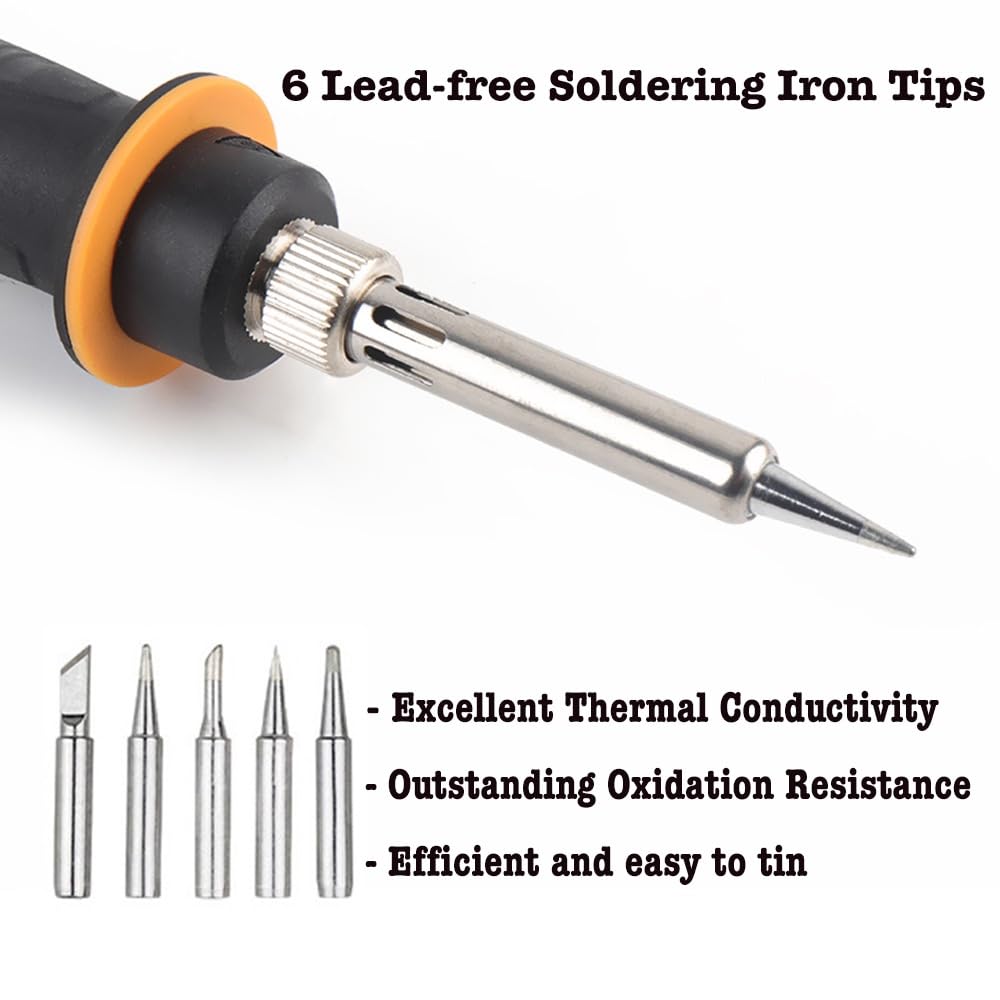 Cordless Soldering Station, Portable Soldering Iron Station intended for Dewalt 20V Max Battery, LCD Display, 6x Soldering Iron Tips, Rapid Heating Up (Battery Not Included) VQP