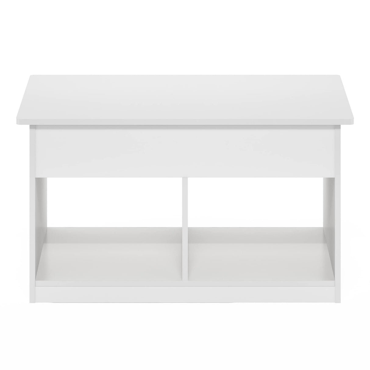 Furinno Jensen Living Room Lift Top Coffee Table with Hidden Compartment, Solid White Furinno
