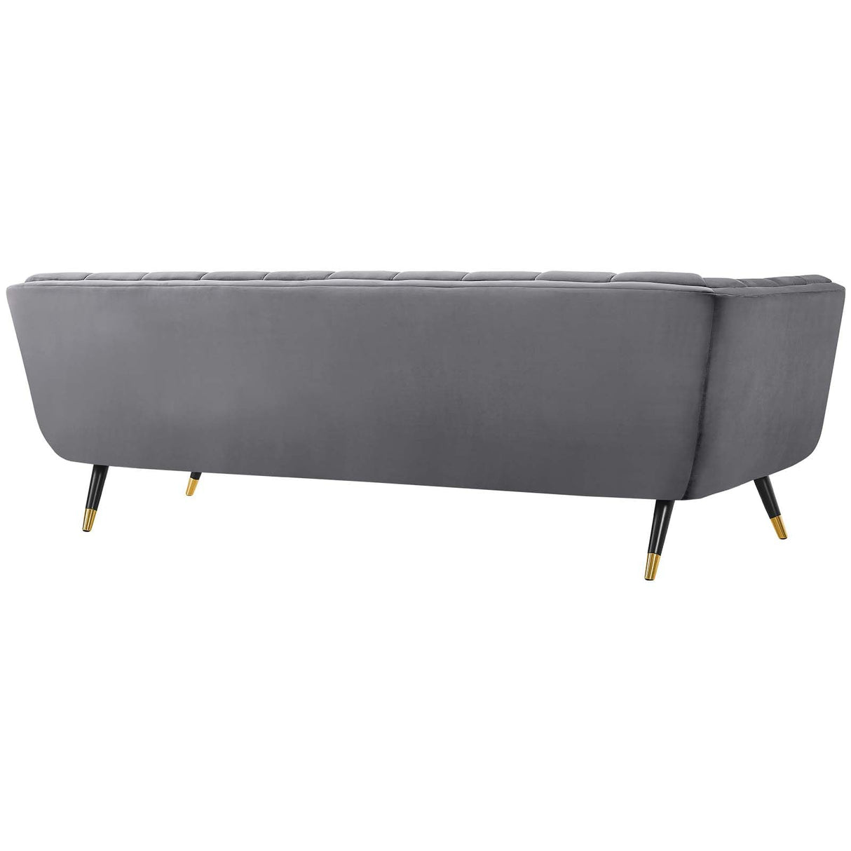 Modway Adept Contemporary Mid-Century Modern Performance Velvet Upholstered Tufted Sofa in Gray Modway