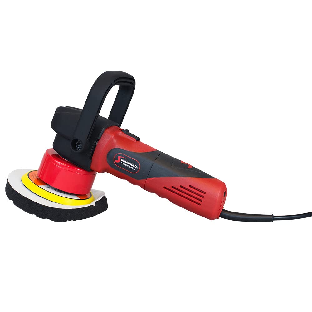 Shurhold 3100 Dual Action Polisher Buffer, Car Buffer and Boat Polishing Machine with Standard Side Handle and 20ft Long Power Cord, 2,500-6,500 OPM,Red,Black Shurhold
