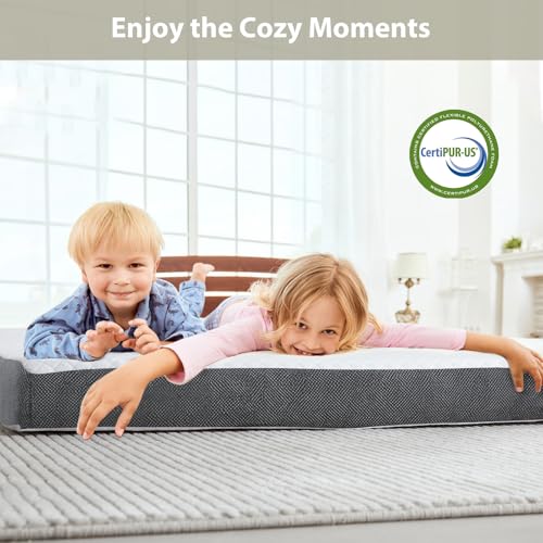 Tri Fold Memory Foam Foldable Mattress Single, 3 inch Folding Mattress for Guest Sleep. Portable Trifold Mat with Removable Washable Cover, Floor Sleeping Mat for Adult and Kid HUEIFY