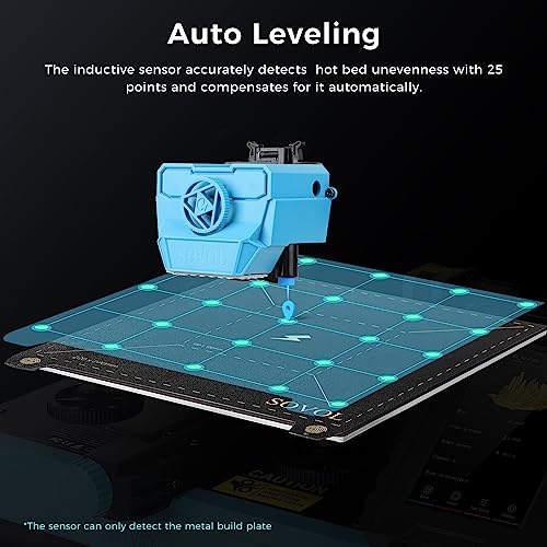 Sovol SV07 3D Printer with Klipper 5 inch Touch Screen, Max Print Speed 500mm/s, 300℃ High Temp All Metal Hotend Planetary Direct Drive Auto Leveling Meanwell Power Supply Print Size 8.66x8.66x9.84in Sovol