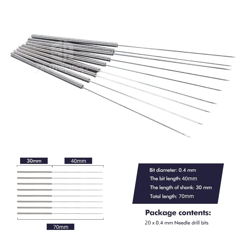 3D Printer Nozzle Cleaning Kit, 0.4mm Stainless Steel Nozzle Cleaning Tool Kit, 3D Printer Cleaning Needles for 3D Printer Extruder, 20-Pack SAPLUSREPRAP