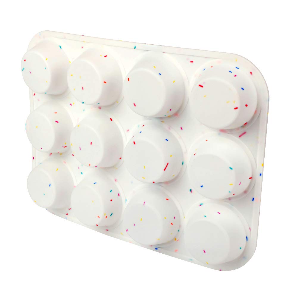 SHEbaking Silicone Muffin Pan Regular 12 Cups Muffin Tin for Muffin and Cupcakes Non-stick Bakeware Durable Baking Mold Cupcake Molds BPA Free SHEbaking
